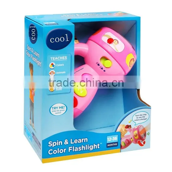 Dongguan ICTI GSV Factory Kids Pin and Learn Color Flashlight, Mini LED Falshlight Educational Toys For Kids photo-6