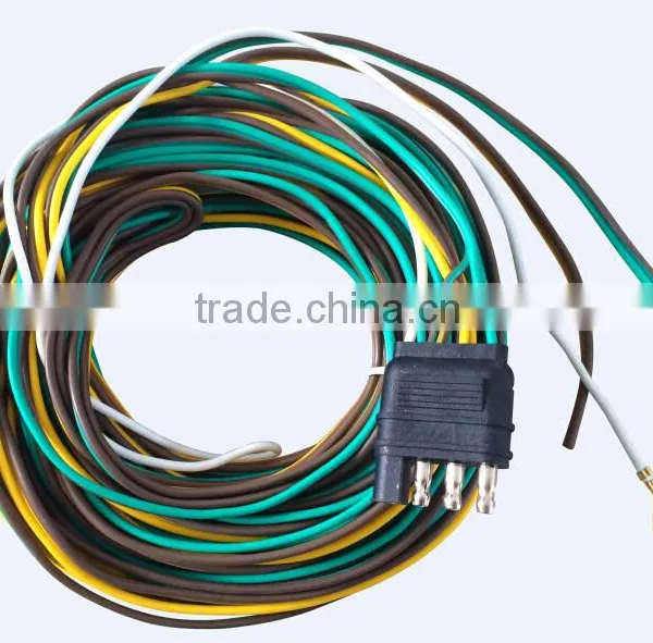 S10388 4 Way 4 Pin Plug Flat 20 Gauge Trailer Light Wiring Harness Extension 8ft photo-2