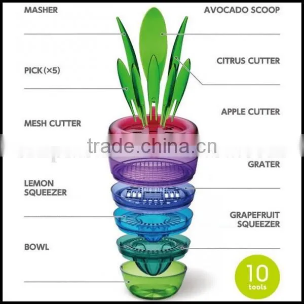 10 in 1 Fruit Salad Making Tools Manufacturer,Unique 10PCS Fruit Salad Making Tools for Sale,OEM Fruit Salad Maker Tools photo-4