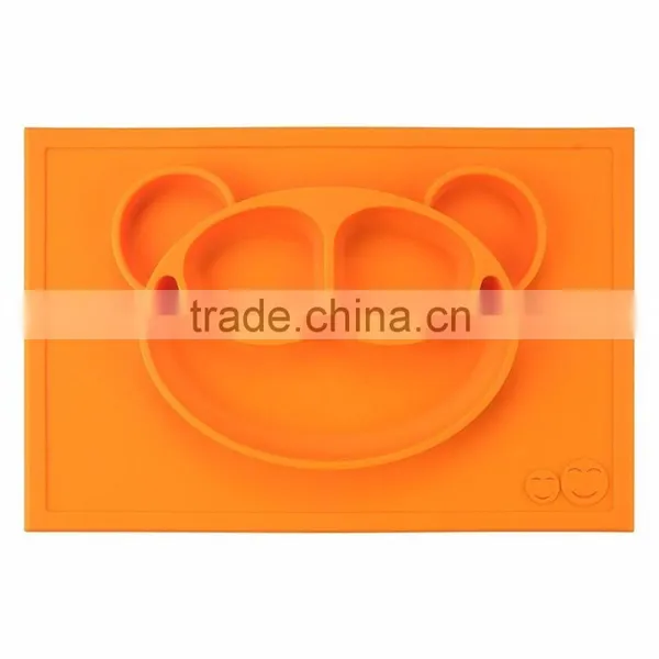 2017 Hot Selling Amazon and Ebay Suction Table Food Tray Placemat Plate Silicone Baby Kids Tray photo-2