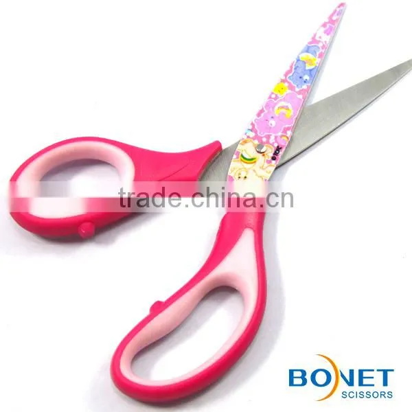SST0027 6-1/4" Stationery PP+TPR Rubber Plastic Handle Office Scissor photo-3