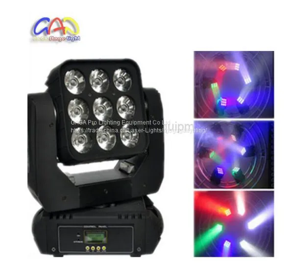 RGBW 4in1 9*12W Matrix LED Moving Head Wash Light