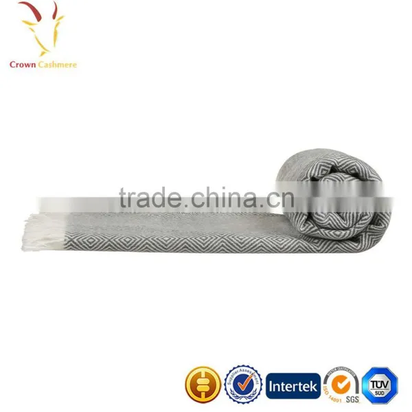 Hot Sale Wool Cashmere Blended Woven Travel Throws Blankets photo-5