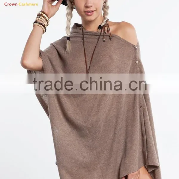 Lady Fashion Buttoms Cashmere Poncho/ Nepal Design Pashmina Shawl/ photo-2