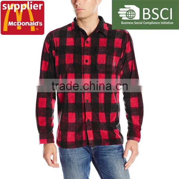 2016 Winter Latest Wholesale Long Sleeve Flannel Plaid Shirt photo-3