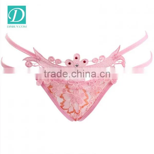 Women Sexy Panties Lace Briefs Girl Lingeries Thongs G-string Flower Panties photo-2