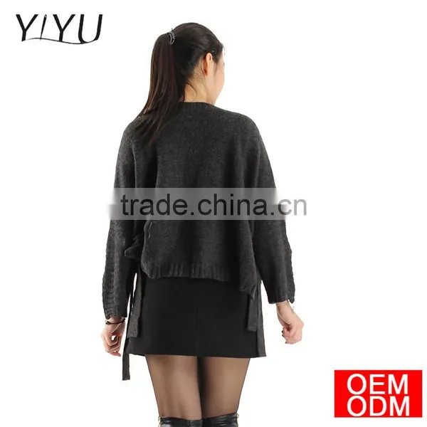 Customized 2017 Fashion Ladies Zipper Sleeve Pullover Sweater photo-2