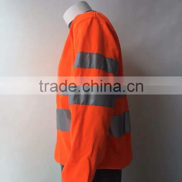 Polyester Inner Brush Fleece Jacket Safety Sweatshirt Meet EN ISO20471 photo-3