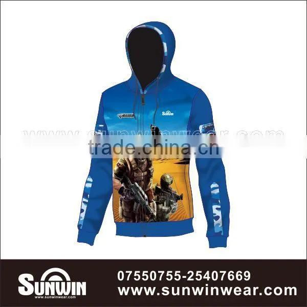 Wholesale Custom Fashion Design Full Sublimated Fleece Zipper- Up Men Hoodies photo-4