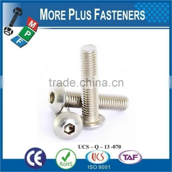 Made in Taiwan Button Head Socket Cap Screw Metric ISO 7380 Grade 10 9 Coarse Bare Steel Zinc Plated photo-2