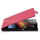 Lychee Pattern Flip Cover L36h Sony Cell Phone Case Cover Shock Resistant