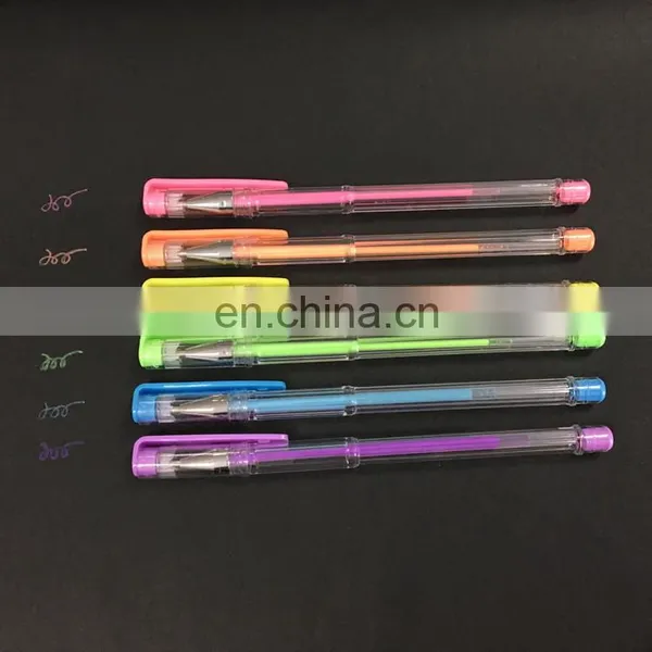 Wholesale Plastic Fluorescent Gel Ink Pen Gel Pens That Write on Black Paper photo-3