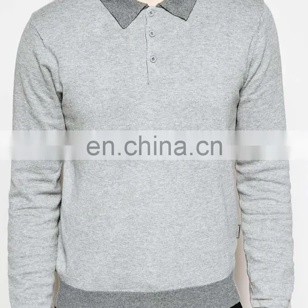 Yihao Trade Assurance Contrast Colour Long Sleeve 100 Cotton/Polyester/CVC/TC Pique Fabric Unbranded Polo Shirts photo-3