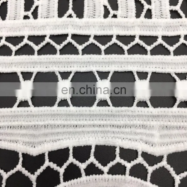 OLF PY2212 Crochet Design Beautiful Cycle Milk Poly Flower Lace Fabric for Dress