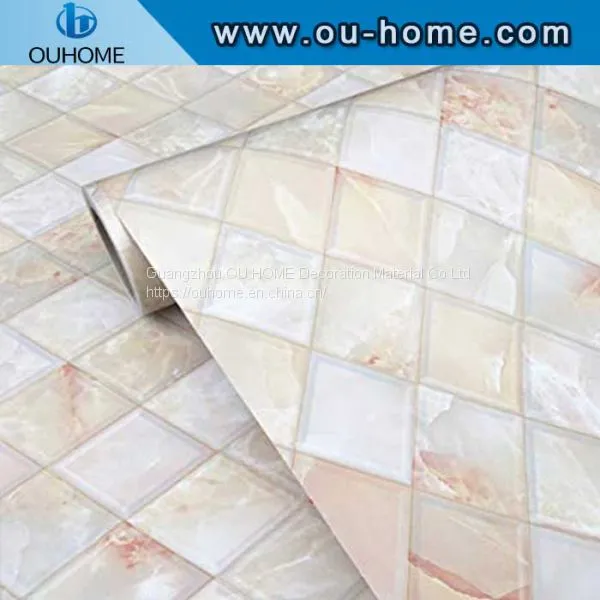 Marble Style Adhesive Oil Proof Kitchen Wall Sticker photo-3