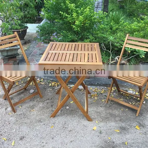 Best Selling Bistro Set - Grey Wash Acacia Balcony Chair and Table - Made in Vietnam Outdoor Furniture photo-2