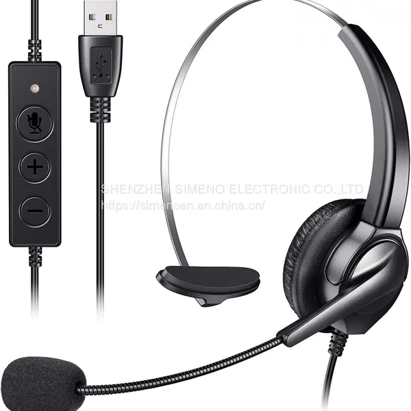 USB-наушники с микрофоном, компьютерные наушники с шумоотключающим микрофоном, стереофоничные проводные наушники для ПК, ноутбуков, колл-центров, службы поддержки клиентов