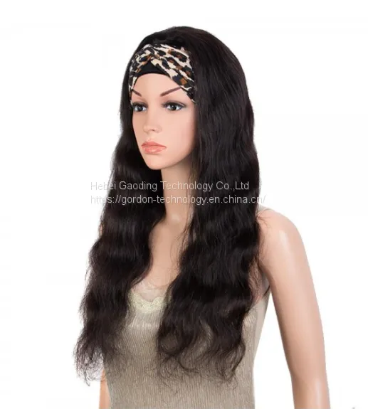 Natrual Color Long Loose Wave Headband Human Hair Wig photo-2