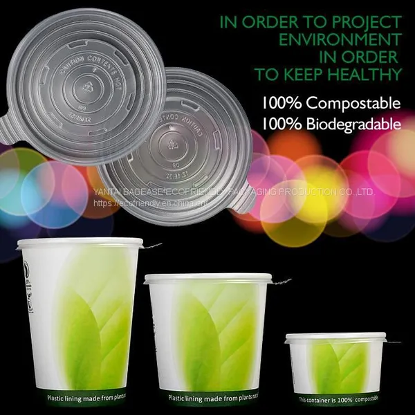 PLA CUP, Pulp Cup, Disc Pulp Bowl Straw Pulp Lunch Box Pulp Cup Pulp Tray Pulp Container Dinner Plate Biological Degradation Disposabl photo-2
