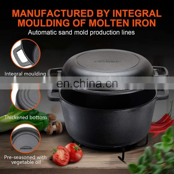 Camping Pre-seasoned Cast Iron Dutch Oven photo-4