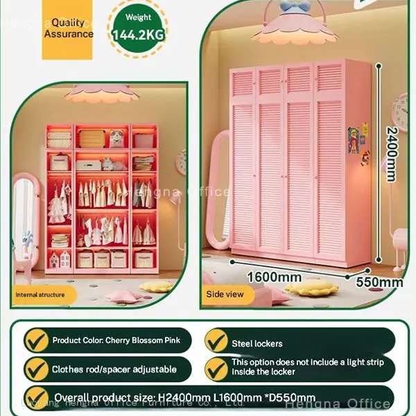 Colorful Storage Wardrobe for Young Adults | With Glass and Ventilated Doors | Spacious and Functional photo-3
