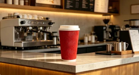 High-Quality 12oz Custom Ripple Wall Disposable Paper Cup for Coffee