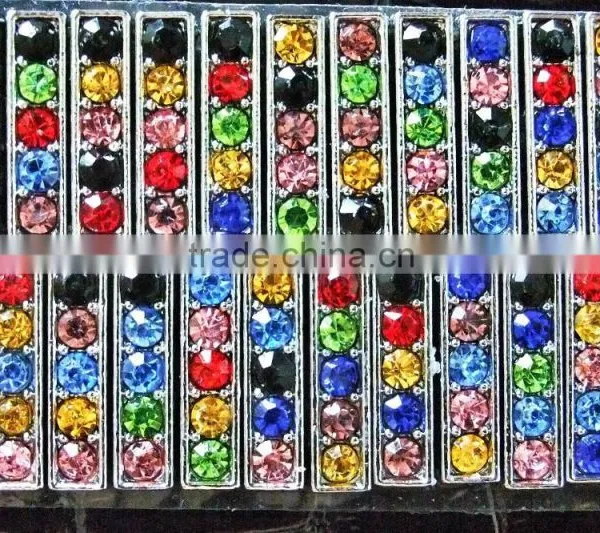Produce Zinc Alloy 10mm Colorful Rhinestones Slide Letters photo-4