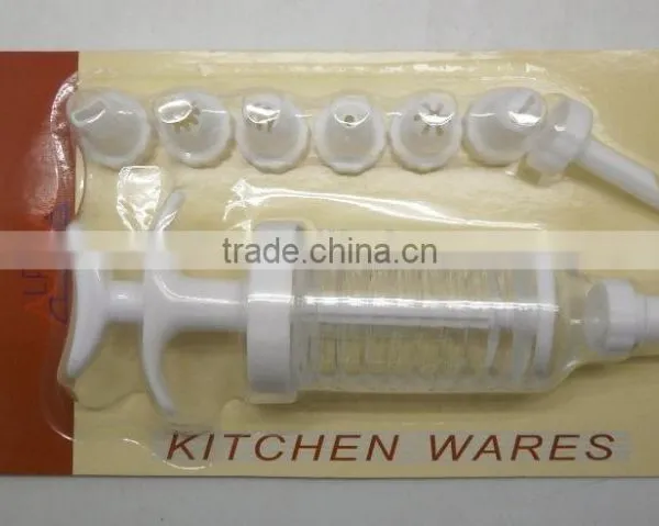 SYRINGE PS,NOZZLES PP 9PCS SYRINGE CAKE DECORATOR OF FLOWER SHAPE