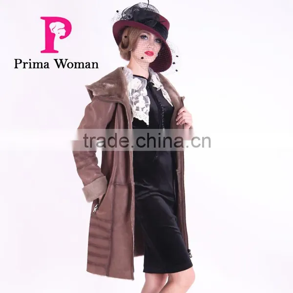 2016 New Design Winter Women Slim Fit Woolen Fur Coat photo-4