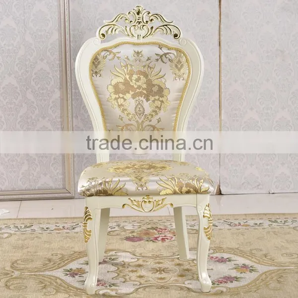 Hotel General Use Gold Gilt Armless Chair Solid Rubber Wood Gold Leaf Chair photo-6