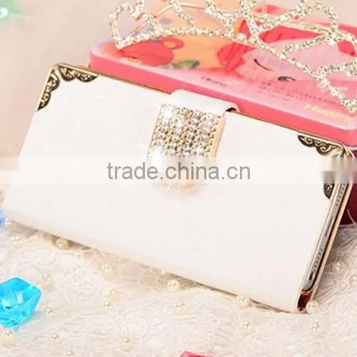2014 Hot Selling Diamond Magnetic Leather Wallet Flip Mobile Phone Case Cover for Apple Iphone 6 photo-4