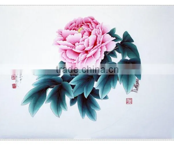 High-end Art Home Decoration Peony Blossom Handmade Painting photo-2