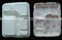 School/carteen Five Compartment Bagasse Lunch Tray(colorful)