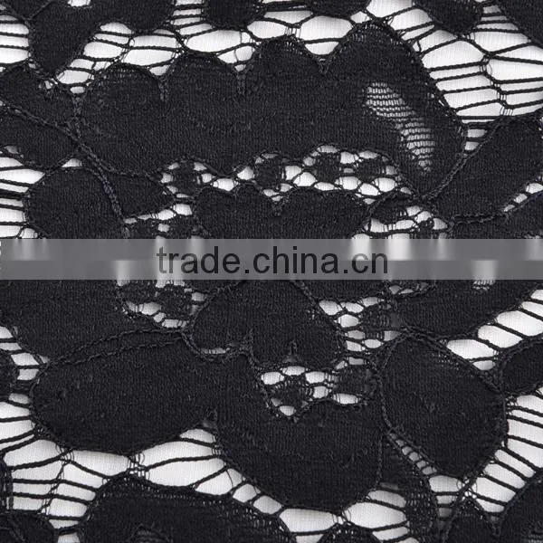 2016 New Fashion Black Long Lace Evening Gown African Lace Fabric photo-4