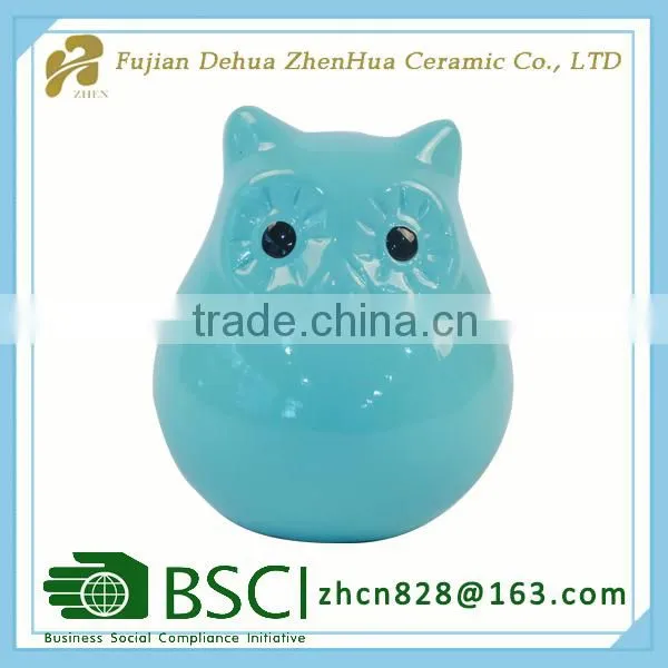 Sky Blue Small Animal Shape Ceramic Piggy Bank photo-2