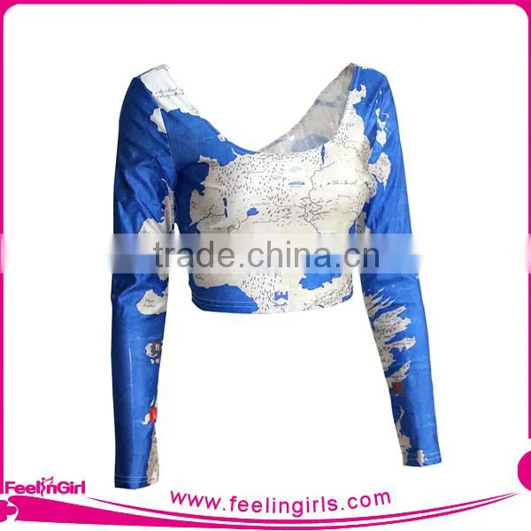 New Arrival NO MOQ Long Sleeve Crop Top for Womens photo-3