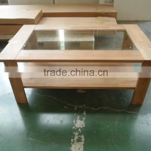 Factory Price Wooden Tea Table Design Glass Top Coffee Tea Desk Living Room Furniture photo-3