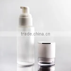 Acrylic Glass Lotion Bottle With White Press Pump Guanghzou Manufacturer photo-2
