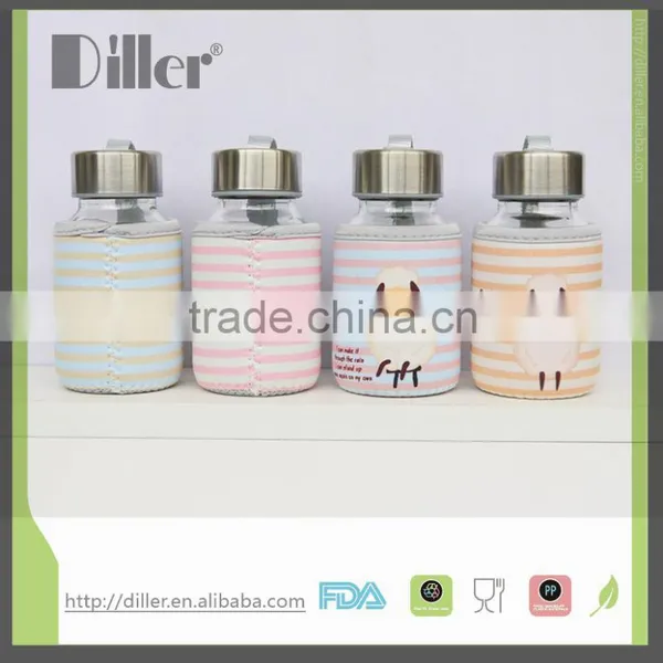 Manufactoring Hot Sale Water Glass Bottle Wholesale Glass Bottle With Silicon photo-2