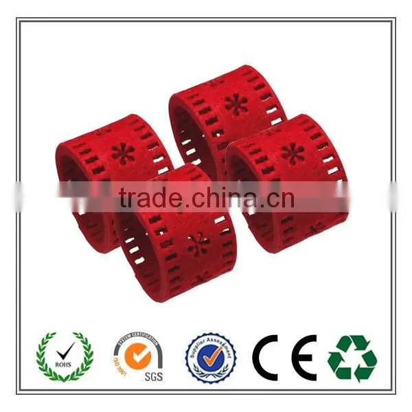 Alibab China Fashion Red Felt Christmas Napkin Ring for Decoration