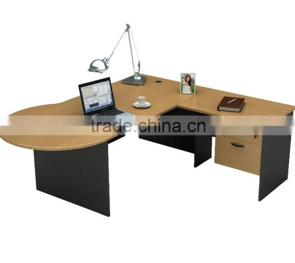 Cheap L Shape Straight Melamine Office Desk photo-5