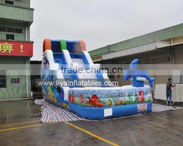 Promotional Giant Inflatable Water Slide,10m Length Water Slide With Pool photo-4