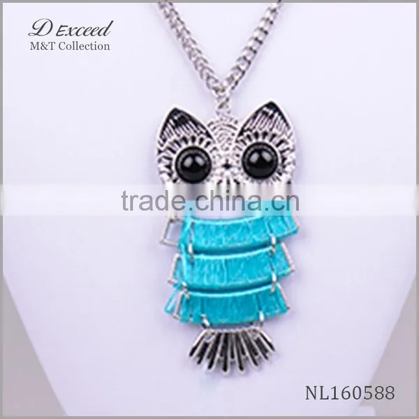2015 Fashion Jewelry Wholesale Alloy Owl Pendant Necklace photo-3