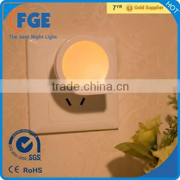 Auto Yellow White LED Light Sensor Control Bedroom Night Lights Bed Lamp photo-3