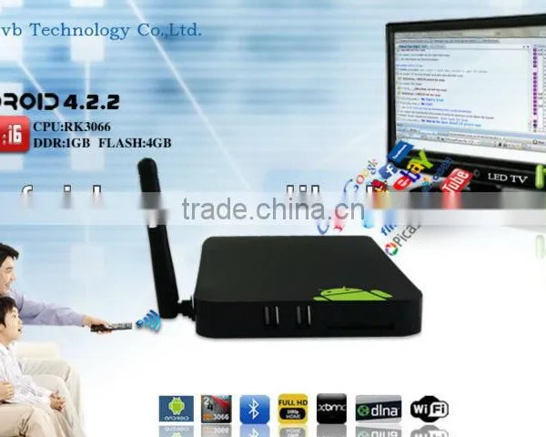 Internet tv Set Top Box Mini pc Full hd Media Player ip tv Box Android Dual-Core Processor Rk3066 Android Os4.2