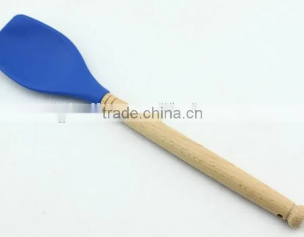 High Quality Silicone Kitchen Tools With Wooden Handle Set Of 5 photo-4