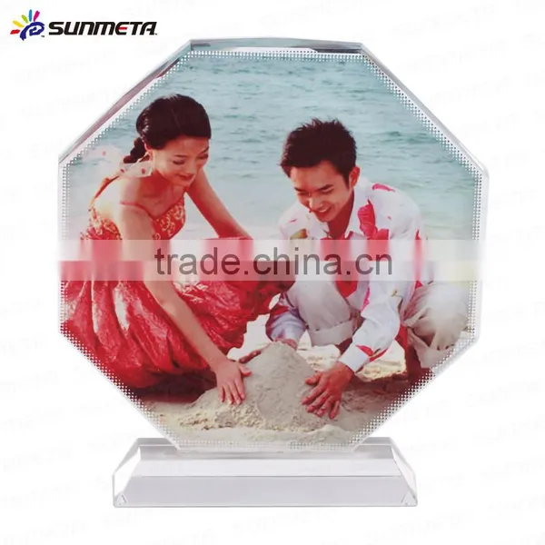 Top Quality Sitting Room Decoration Octagonal Crystal Photo Frame For Sublimation