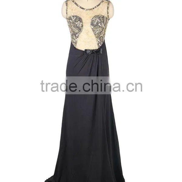 Supper Dress Embroidered Mesh Wrap Maxi Evening Dress for Girls photo-4