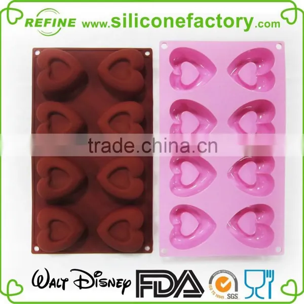 8 Cute Heart Shaped FDA and LFGB Standard Silicone Cake Mould photo-4