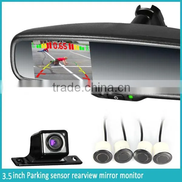 GERMID 3.5 Inch Parking Sensor Reaview Mirror With 4 Replaceable Detectors photo-2